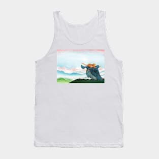 Starling & Hazel Dormouse Flying Illustration Tank Top